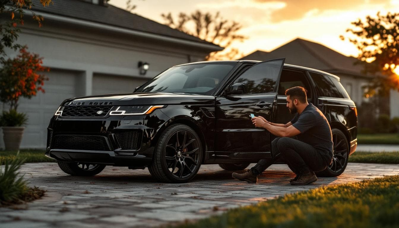 Llave Range Rover siendo programada en Fort Worth