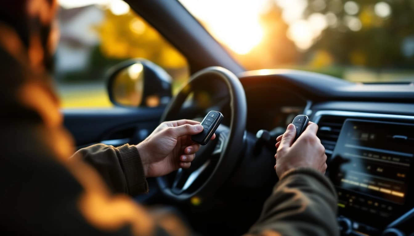 Cerrajero programando una llave smart key de Buick Enclave con equipo dealer-level en Fort Worth