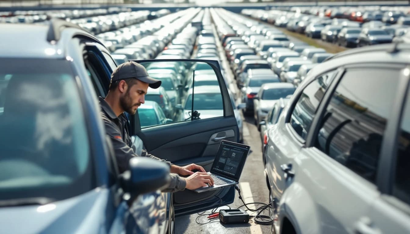 Cerrajero programando llaves desde cero para un carro de subasta con título salvage en Fort Worth